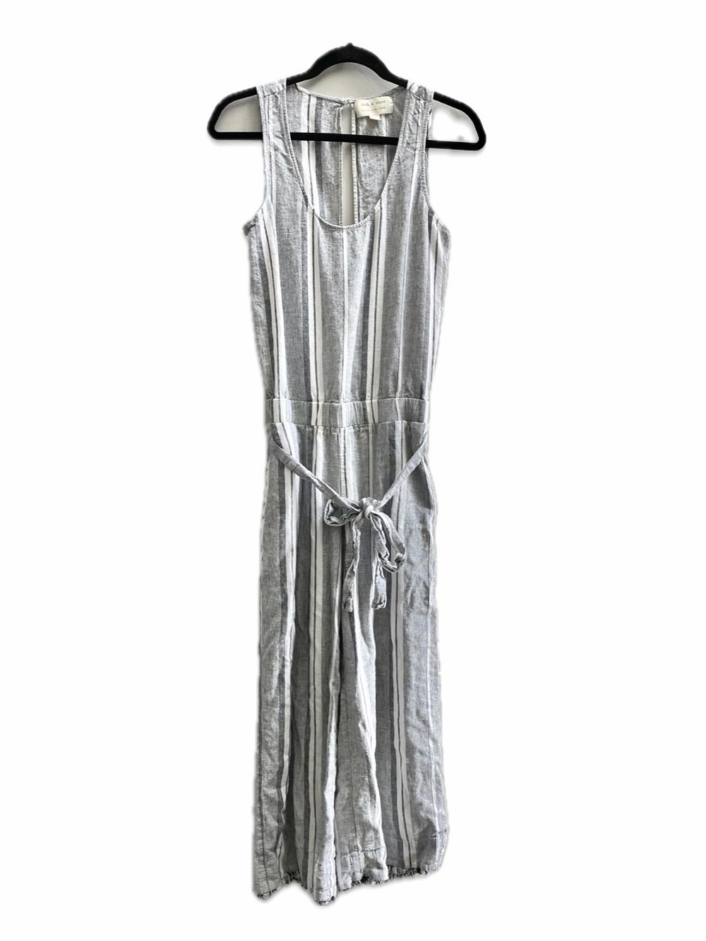 Cloth & Stone Linen Blend Striped Jumpsuit / Rompers Women's Size M Gray White